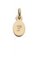 KA Oval Letter F, 18K Gold Vermeil